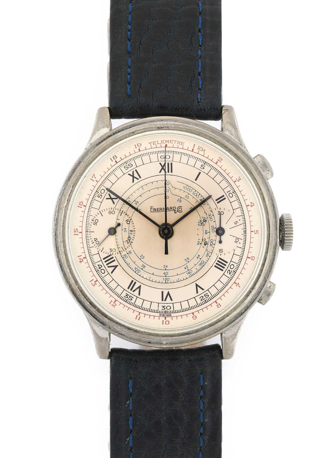 Lot 2133 - Eberhard: A Jumbo Size Single Push Chronograph...