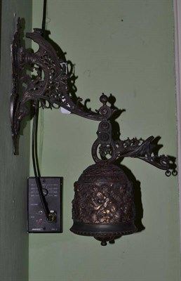 Lot 352 - A 19th century gilt bronze door bell and bracket