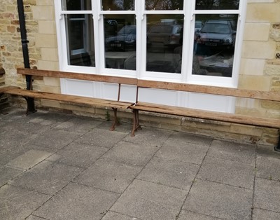 Lot 1242 - Garden Bench,(a.f), 237cm and 245cm