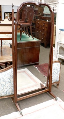 Lot 1368 - A 20th Century Mahogany Framed Cheval Mirror,...