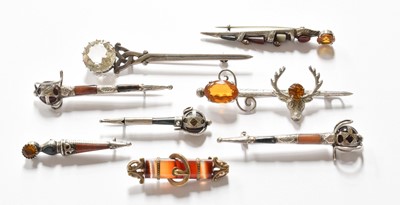 Lot 422 - Eight Scottish Dirk Pins, including hardstone...