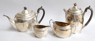 Lot 52 - A Four-Piece George V Silver Tea-Service, by...