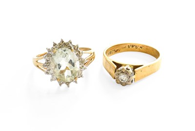 Lot 220 - An Aquamarine and Diamond Cluster Ring,...