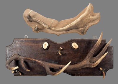 Lot 1233 - Antler Furniture: Two Wall Mounted Antler Coat...