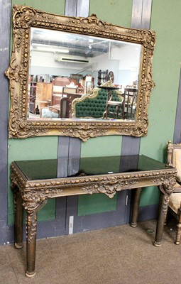 Lot 1370 - A Glass Topped Gilt Console Table, 20th...