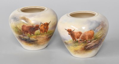 Lot 352 - A Pair of Royal Worcester Porcelain Pot Pourri...