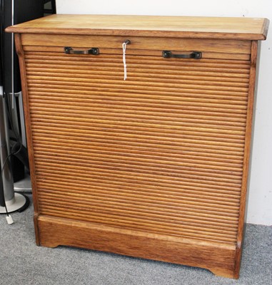 Lot 1193 - An Tambour Fronted Stationary Cabinet, 88cm by...