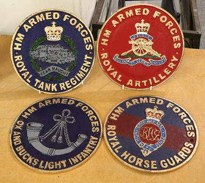 Lot 460 - Four Military Cast Metal Signs and Plaques