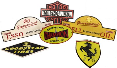 Lot 459 - Six Motor Related Cast Metal Signs and Plaques