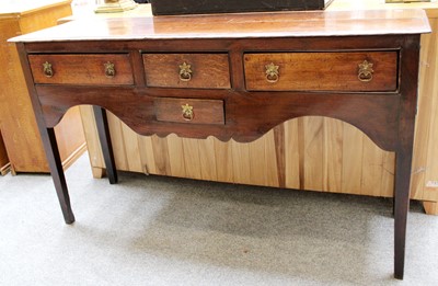 Lot 1434 - An 18th Century Oak Dresser Base, with four...