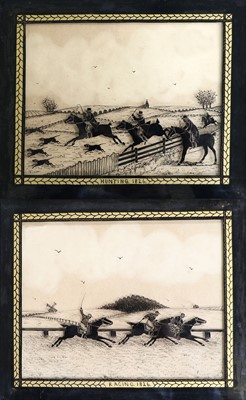 Lot 1147 - A Pair of Reverse Paintings on Glass, under...