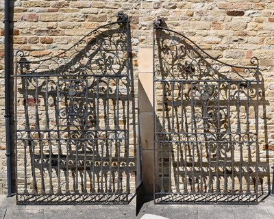 Lot 190 - A Pair of Wrought Iron and Cast Iron Gates, of...