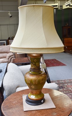 Lot 1460 - A Modern Giltwood Table Lamp, of baluster form...