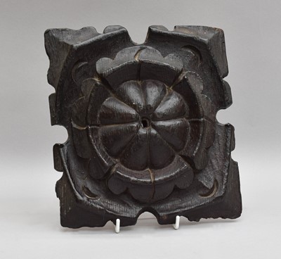 Lot 1187 - A Carved Oak Boss, by repute from the roof of...