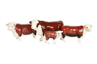 Lot 141 - Beswick Hereford Cattle Comprising: Polled...