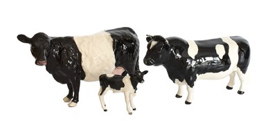 Lot 131 - Beswick Cattle Comprising: Belted Galloway Cow,...