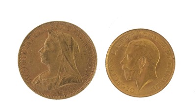 Lot 184 - Victoria, Sovereign 1893, obv. old head left,...