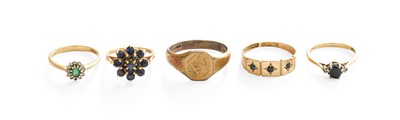 Lot 287 - Four 9 Carat Gold Gem-Set Rings, comprising of...