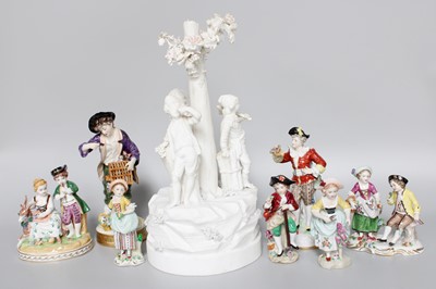 Lot 49 - An 18th century Biscuit Porcelain Figure Group;...