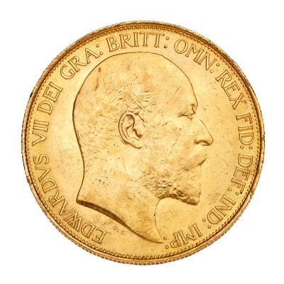 Lot 194 - Edward VII, Gold Five Pounds 1902, obv, bare...