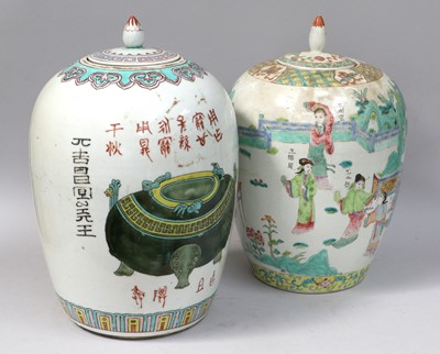 Lot 251 - A Chinese Porcelain Ovoid Vase and Cover, late...