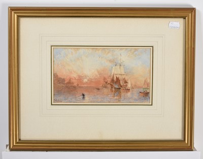 Lot 1007 - George Weatherill (1810-1890) "Sunset, Whitby...