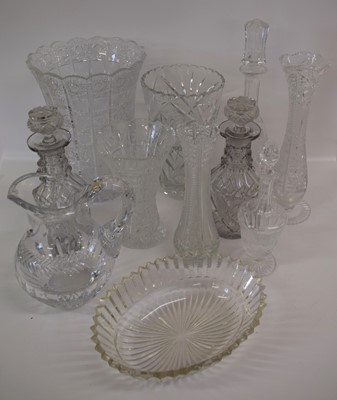 Lot 125 - A Pair of 20th Century Cut Glass Decanters,...