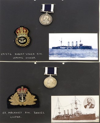 Lot 6 - Two Royal Naval Long Service and Good Conduct...