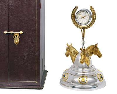 Lot 2120 - An Elizabeth II Parcel-Gilt Silver Timepiece