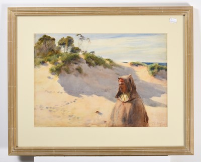 Lot 1030 - John Spence Ingall (1850-1936) Cloaked figure...