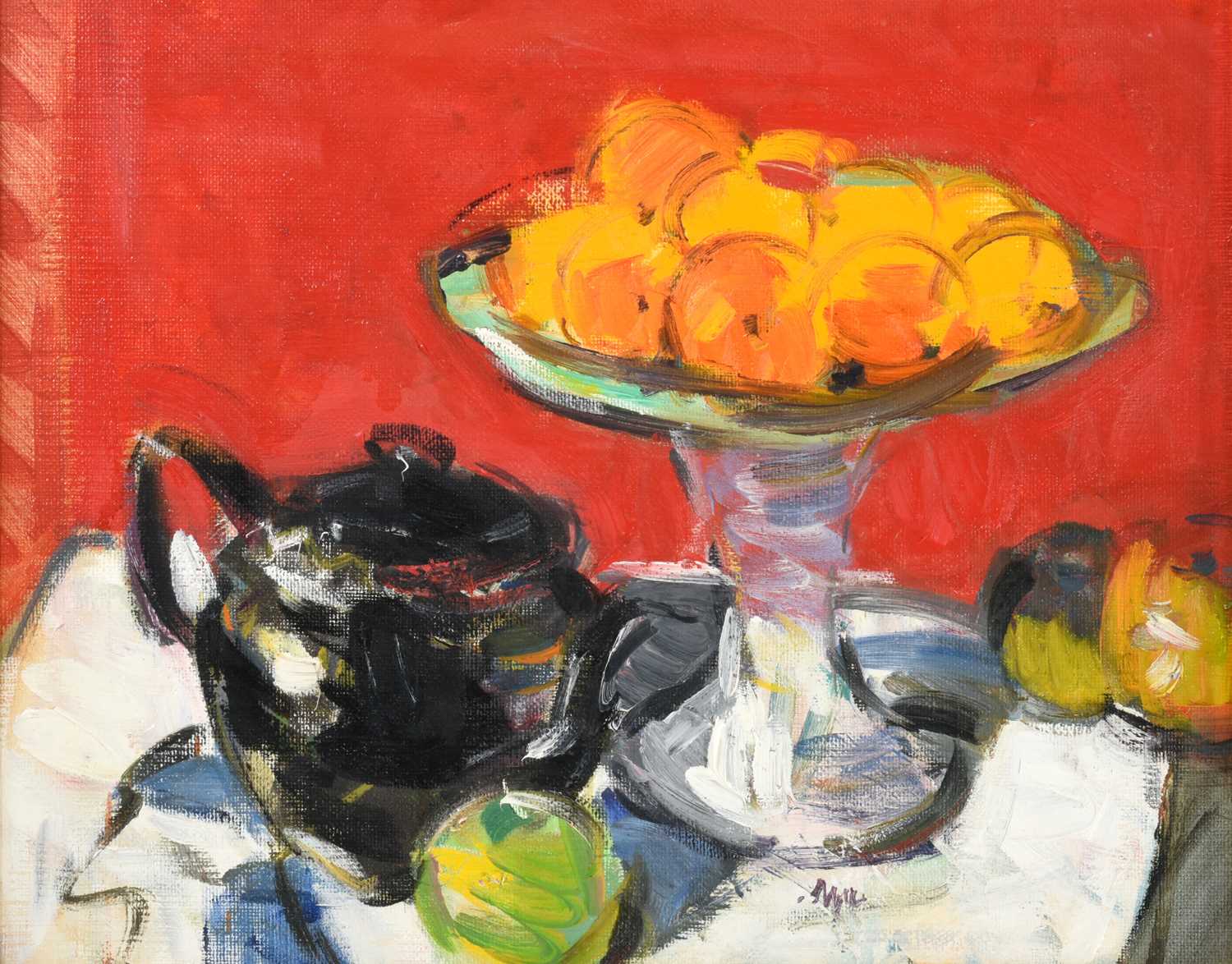 Lot 1106 - Gordon Bryce RSA, RSW (b.1943) “Oranges with...