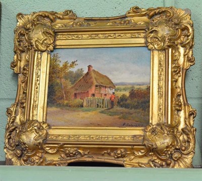 Lot 429 - P.Bowers (19th century) ";A Look at the old house";, signed, oil on board