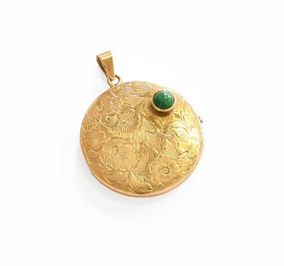 Lot 249 - A 9 Carat Gold Locket, the circular engraved...