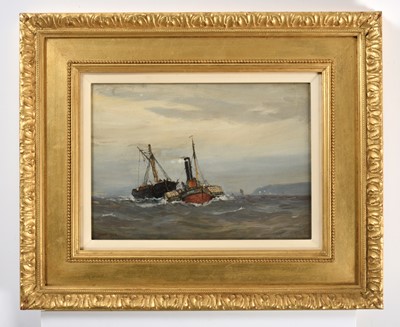 Lot 1058 - Ernest Dade (1864-1935) Trawler and tugboat at...