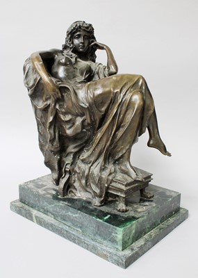 Lot 37 - A Reproduction Bronze Figure of a Seated...