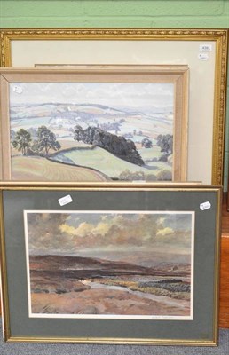 Lot 438 - Geraldine Braithwaite watercolour, a E Gouldsmith watercolour, Joseph Pighills print and...