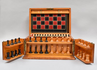 Lot 66 - An Edwardian Pine Games Compendium containing,...