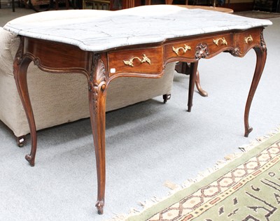 Lot 1450 - A French Style Simulated Rosewood Marble Top...