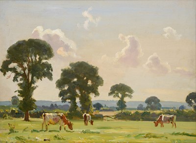 Lot 509 - Ernest Higgins Rigg (1868-1947) Cattle grazing...