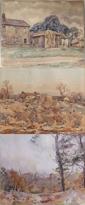 Lot 1123 - Fred Lawson (1888-1968) Study of woodland...