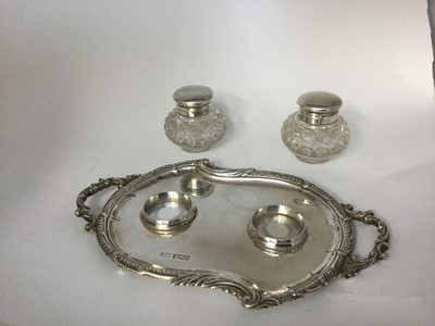 Lot 2049 - A Victorian Silver Two-Bottle Inkstand
