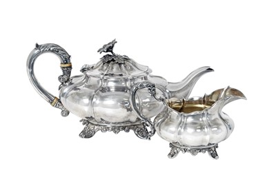 Lot 2335 - A William IV Silver Teapot and Cream-Jug