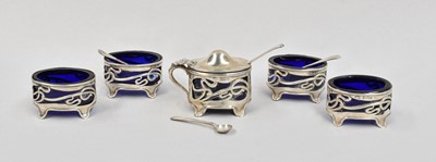 Lot 190 - A Five-Piece Edward VII Silver Condiment-Set,...