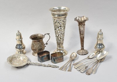 Lot 191 - A Collection of Assorted Silver, including a...