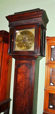 Lot 459 - Oak eight day longcase clock with brass dial by John Shepley