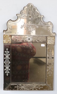 Lot 1473 - An 18th century Venetian Style Mirror, 64cm by...