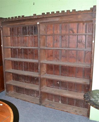 Lot 466 - Victorian Gothic pine and oak open bookcase