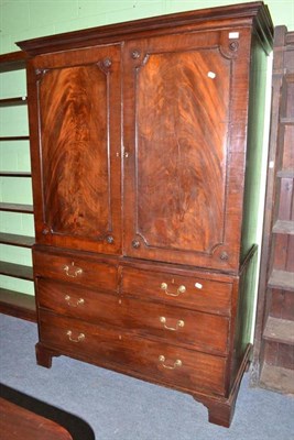 Lot 467 - Mahogany press cupboard