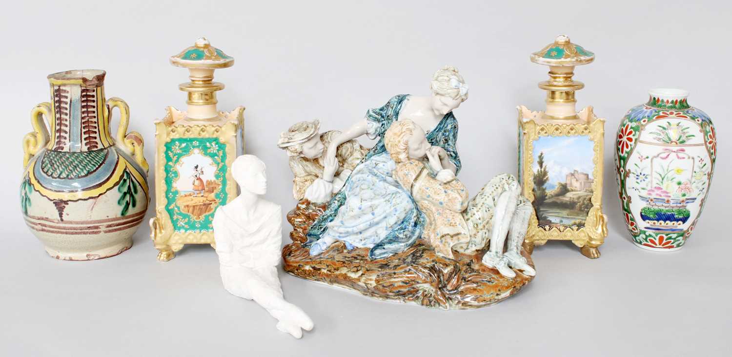Lot 31 - A Pair of French Porcelain Scent Bottles and...