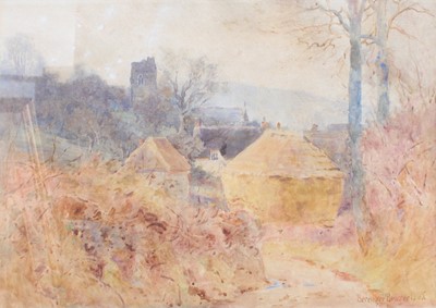 Lot 1028 - Berenger Benger(1868-1935) Thatched buildings...